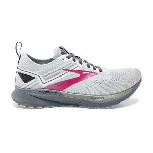 Brooks Ricochet 3 Road Running Shoes - Womens, White/Grey/Pink | IE-FHJ382951